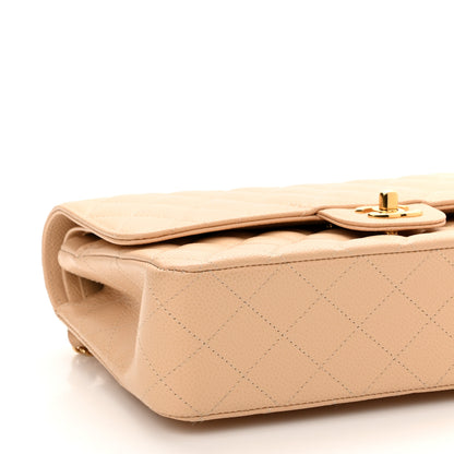 Chanel Caviar Quilted Medium Double Flap Beige Clair 9 of 10