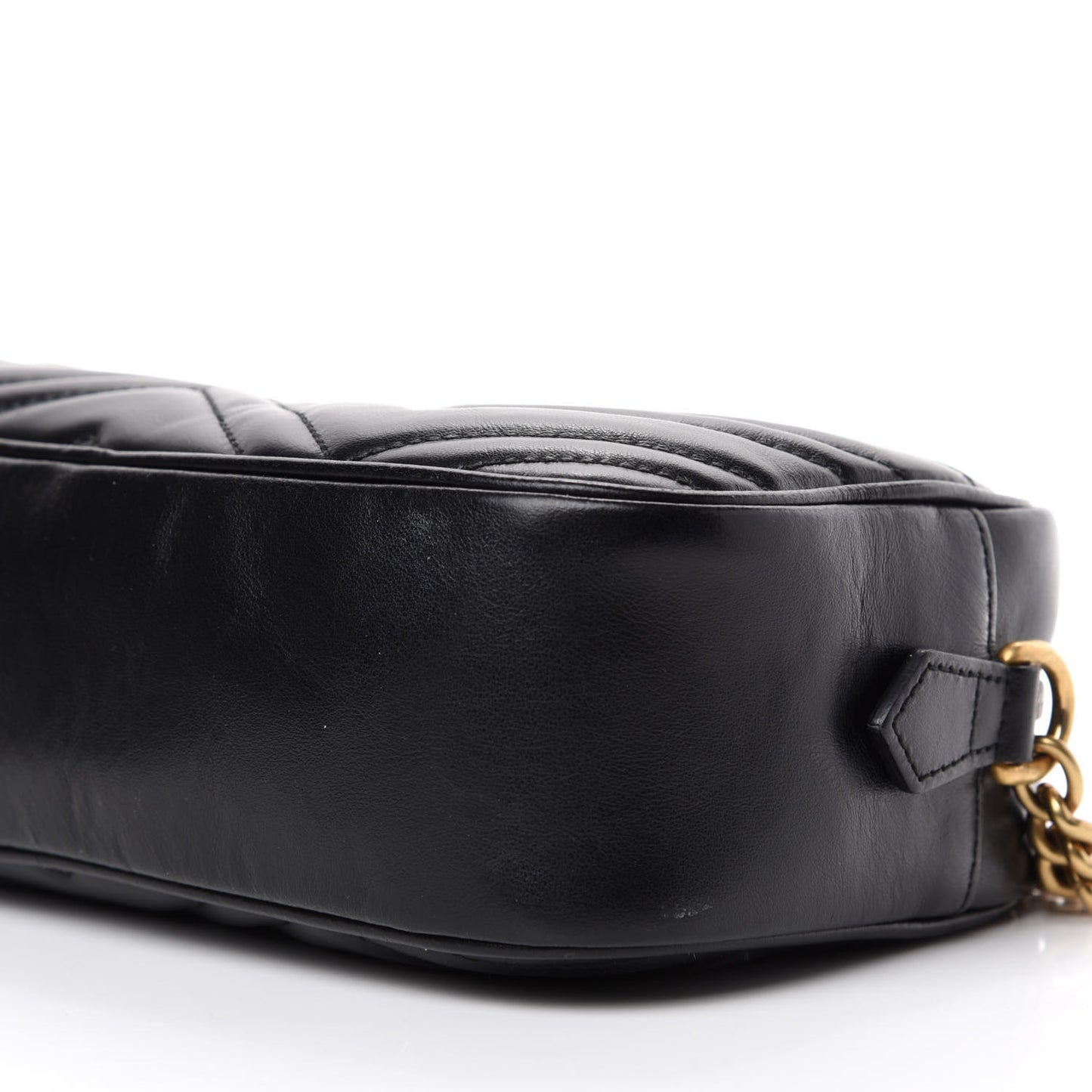 Calfskin Matelasse Small GG Marmont Chain Shoulder Bag Black