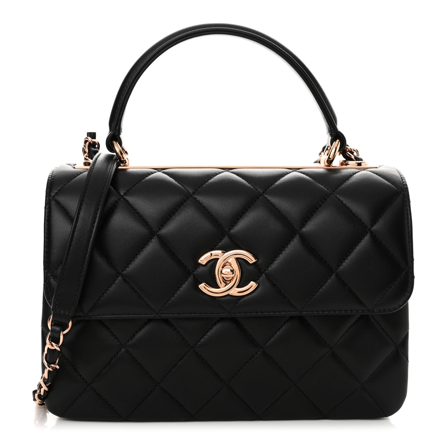 Chanel Lambskin Quilted Small Trendy CC Dual Handle Flap Bag Black 1 of 11
