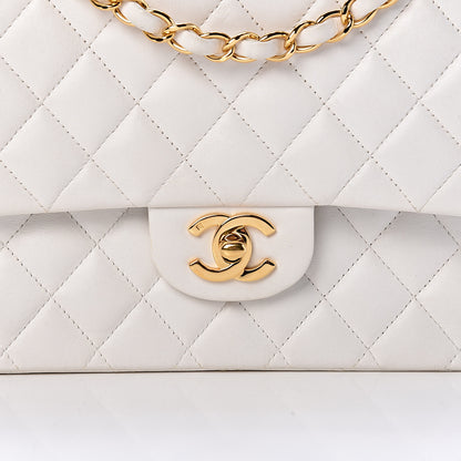 Chanel Lambskin Quilted Medium Double Flap White 10 of 17