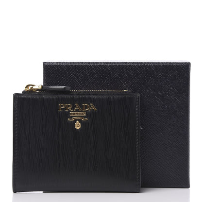 Prada Vitello Move Zip Coin Case Wallet Black 10 of 10