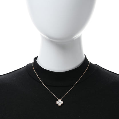Van Cleef & Arpels 18K Rose Gold Diamond Silver Obsidian Vintage Alhambra Pendant Necklace 2 of 5