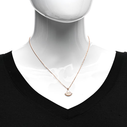 Bulgari 18K Rose Gold Diamond Mother of Pearl Small Divas' Dream Pendant Necklace 2 of 5