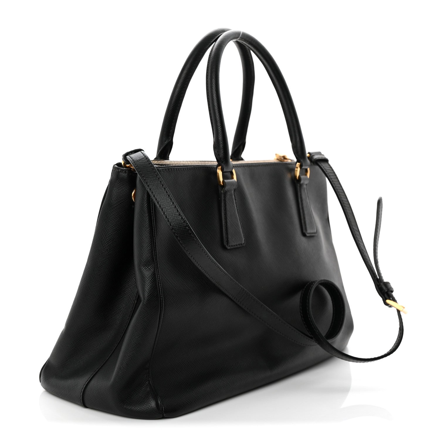 Prada Saffiano Medium Galleria Double Zip Tote Black 1887115