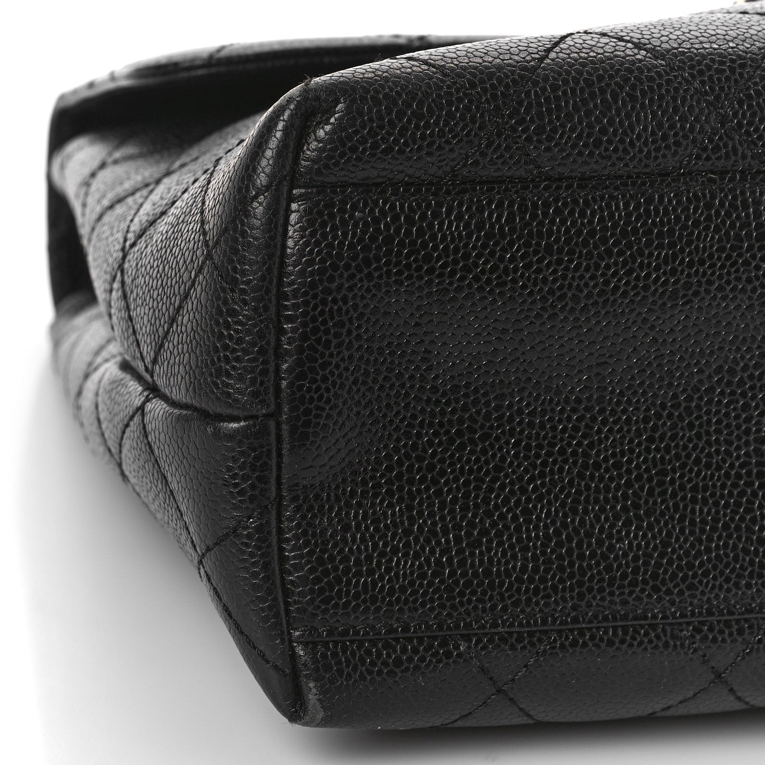 Chanel Caviar Quilted Jumbo Kelly Flap Black 8 of 13