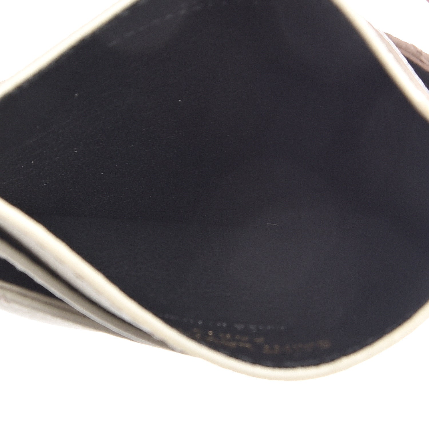 Saint Laurent Grain De Poudre Matelasse Chevron Monogram Credit Card Case Crema Soft 4 of 5