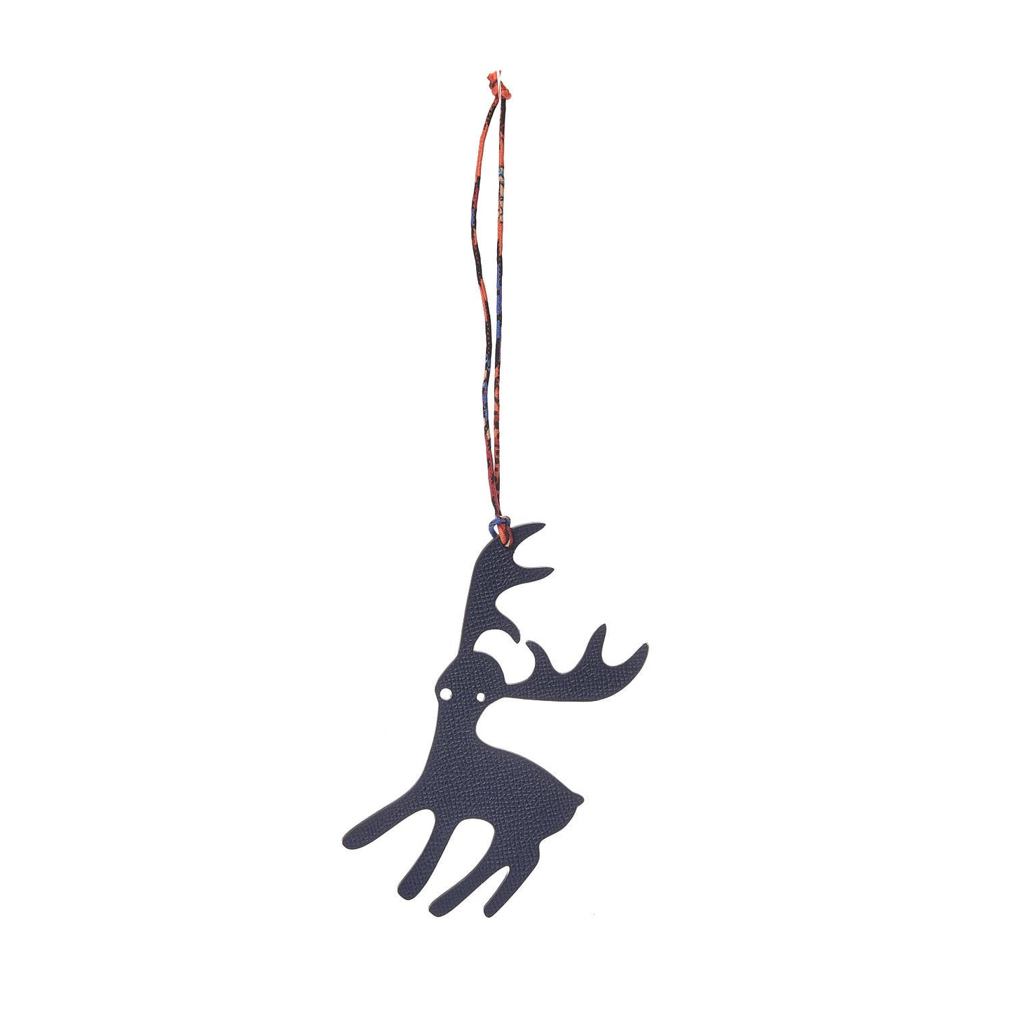 Togo Epsom Petit H Reindeer Bag Charm Capucine Bleu Saphir