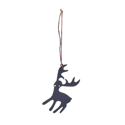 Hermes Togo Epsom Petit H Reindeer Bag Charm Capucine Bleu Saphir 1 of 3