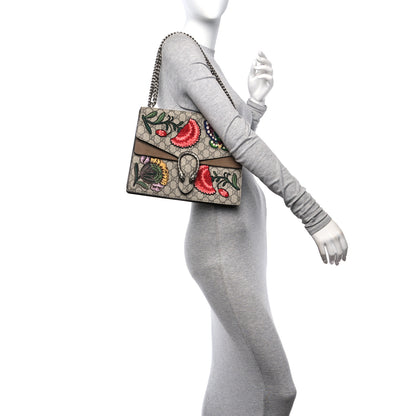 Gucci GG Supreme Monogram Embroidered Carnation Medium Dionysus Shoulder Bag Beige 2 of 11