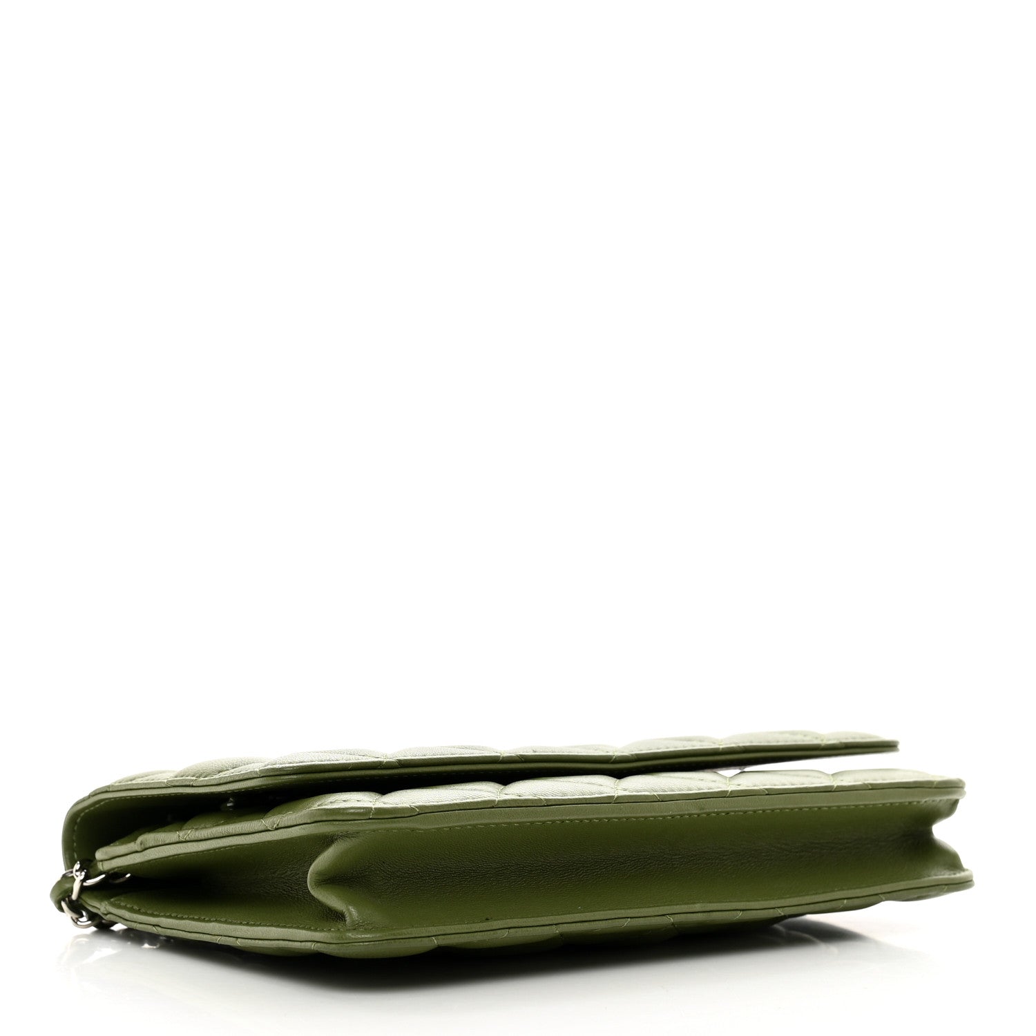 Chanel Lambskin Quilted Wallet On Chain WOC Green 4 of 12