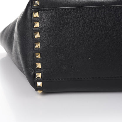 Valentino Garavani Vitello Rockstud Double Handle Tote Black 14 of 17