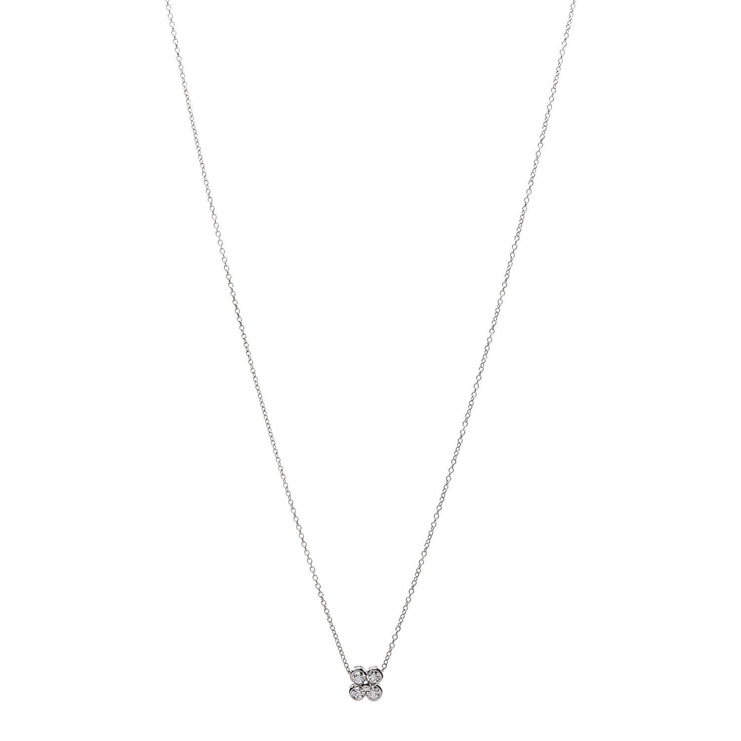 Platinum Diamond .22ctw Flower Pendant Necklace