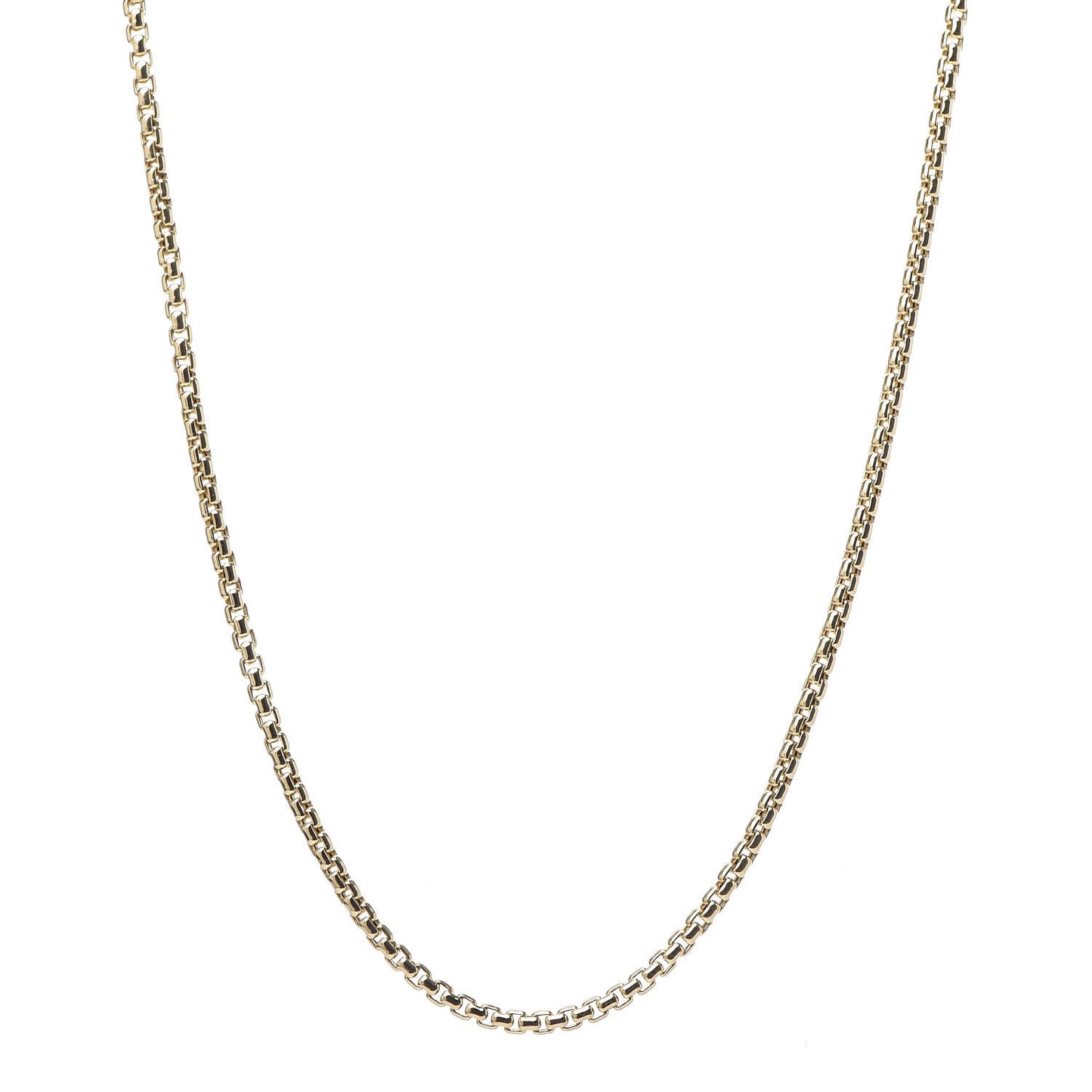 18K Yellow Gold 2.7mm Box Chain Necklace 18"