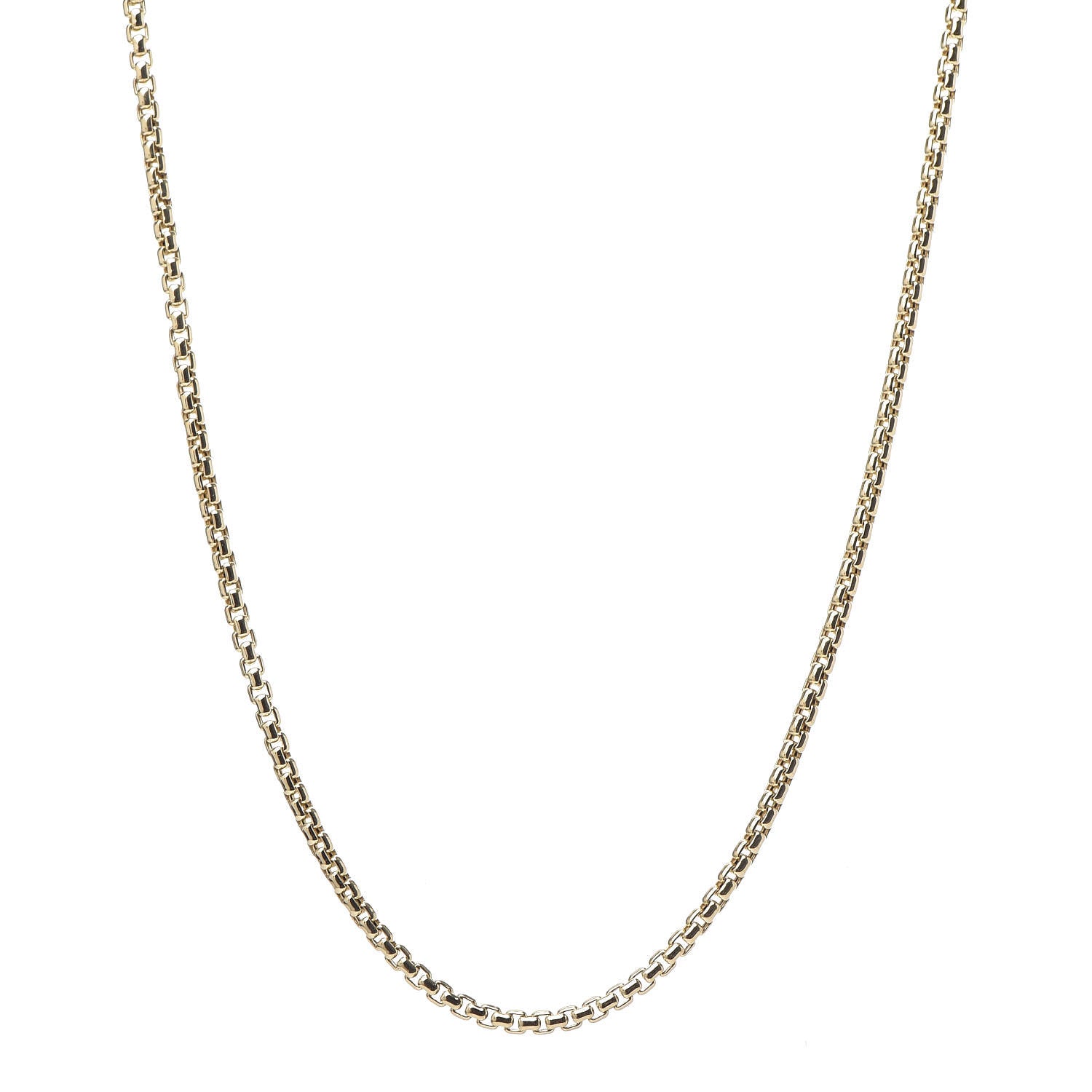 David Yurman 18K Yellow Gold 2.7mm Box Chain Necklace 18" 1 of 5