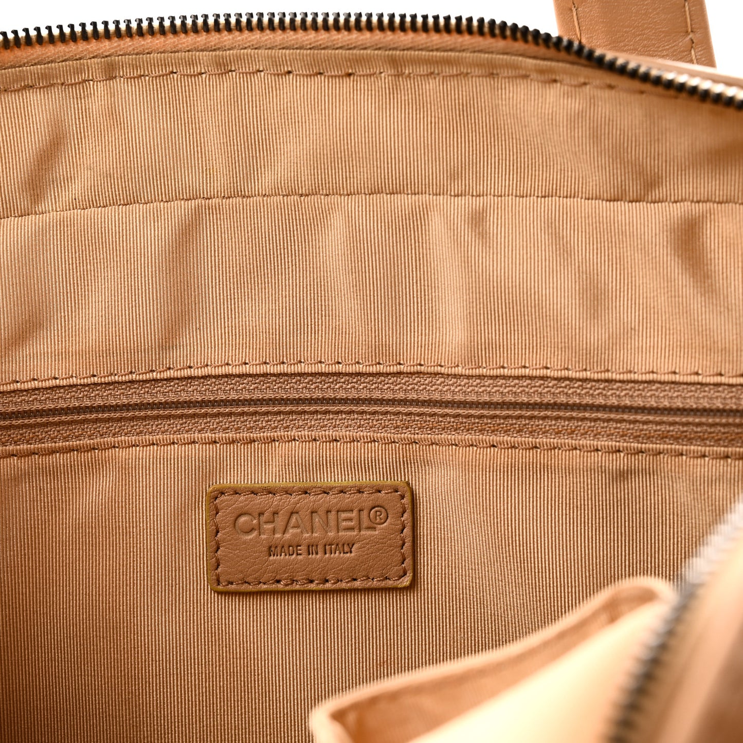 Calfskin Wild Stitch Top Handle Bag Beige