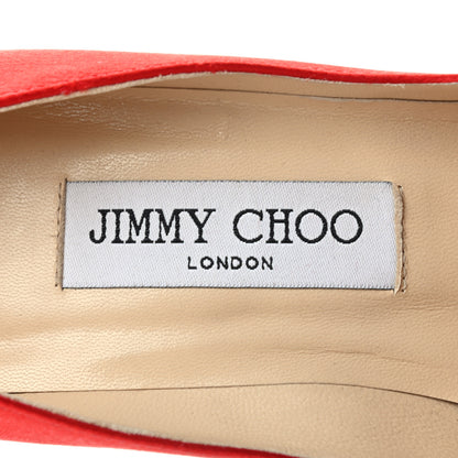 Jimmy Choo Satin Crystal Mamey Pumps 35 Red 7 of 7