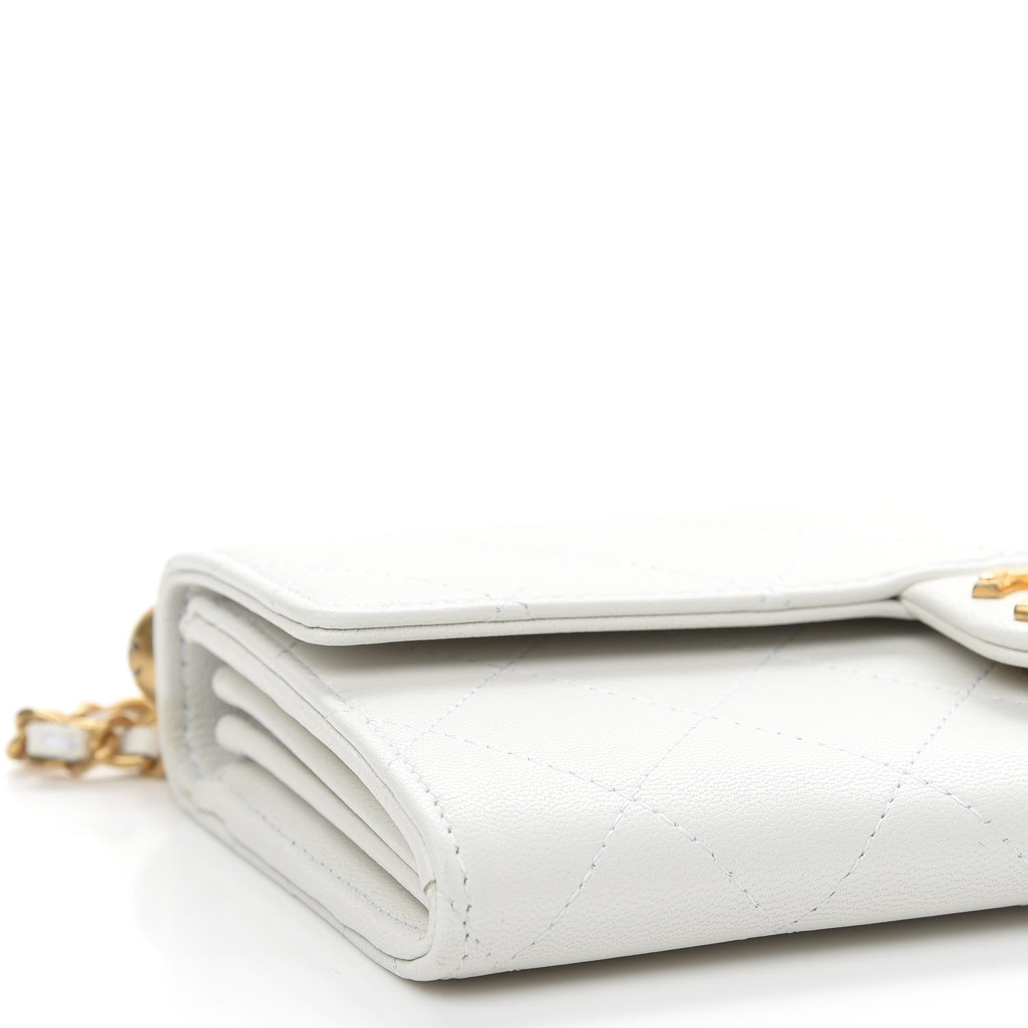 Chanel Lambskin Quilted Chic Pearls Clutch With Chain White 9 of 10