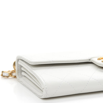 Chanel Lambskin Quilted Chic Pearls Clutch With Chain White 9 of 10