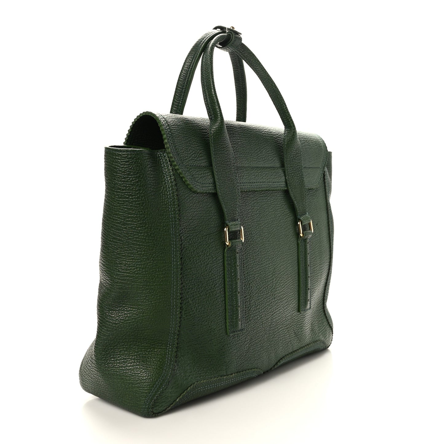 Textured Calfskin Large Pashli Satchel Jade