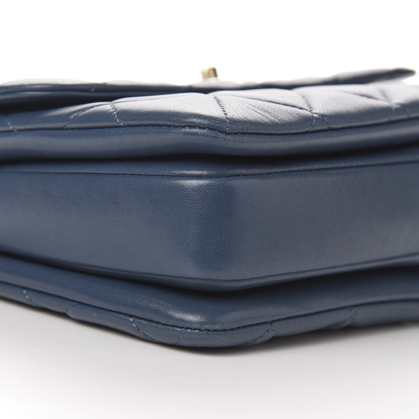 Lambskin Quilted Small Trendy CC Flap Dual Handle Bag Blue