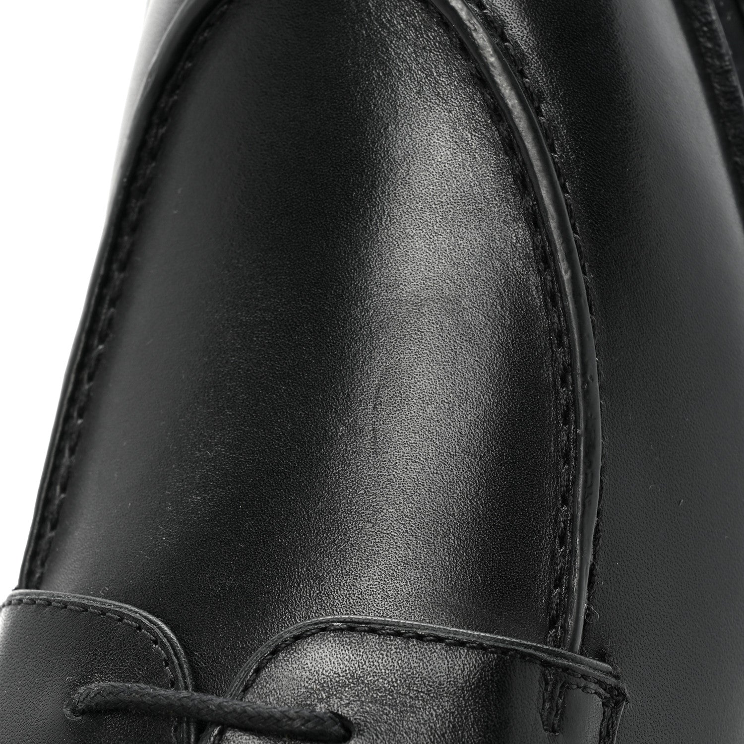 Hermes Calfskin Mens First Derby Shoes 40 Black 10 of 12