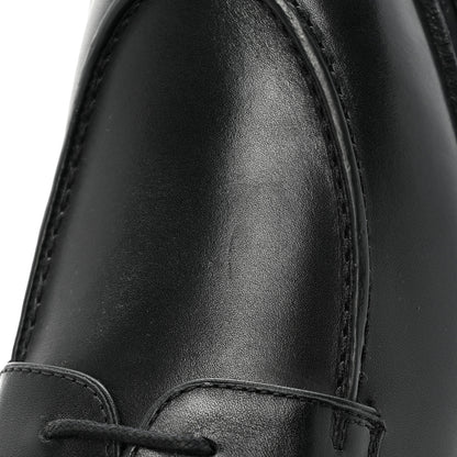Hermes Calfskin Mens First Derby Shoes 40 Black 10 of 12