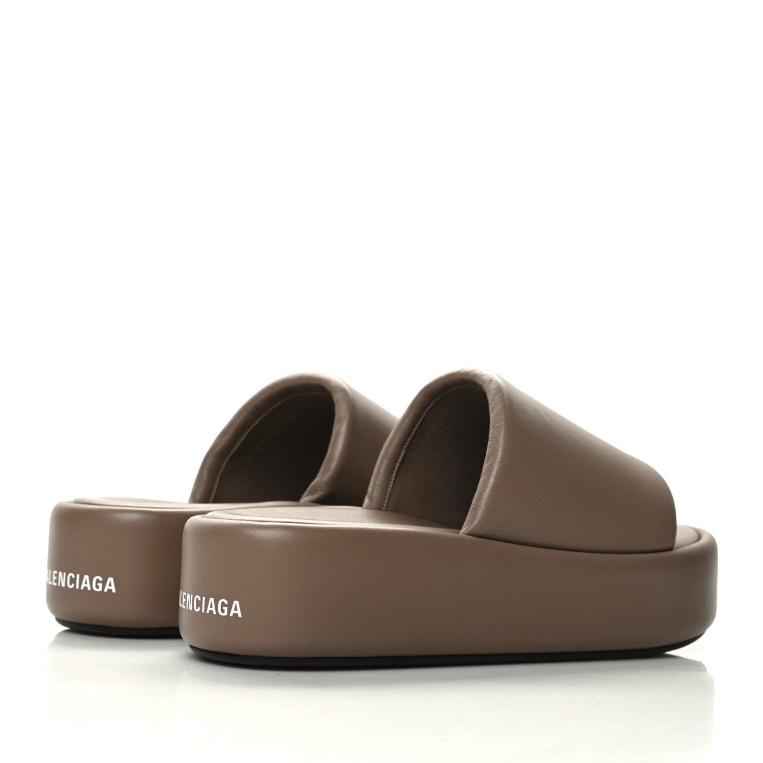 Balenciaga Smooth Nappa Logo Rise Platform Sandals 41 Beige White 3 of 9