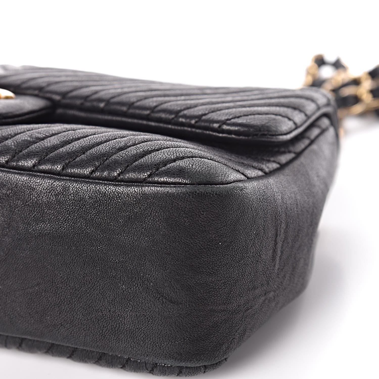 Chanel Calfskin Surpique Chevron Small Flap Black 9 of 10