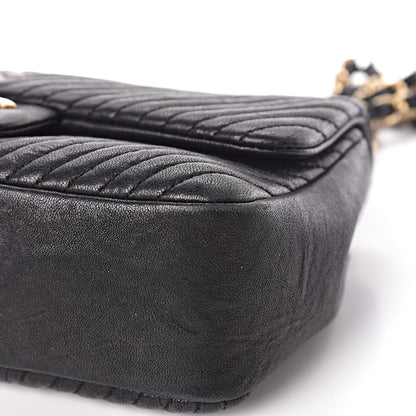 Chanel Calfskin Surpique Chevron Small Flap Black 9 of 10
