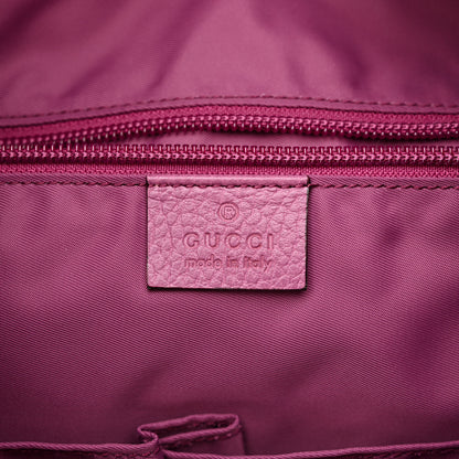 Gucci Nylon Monogram Dollar Calfskin Medium Light Double Buckle Backpack Peonia Flower 6 of 12