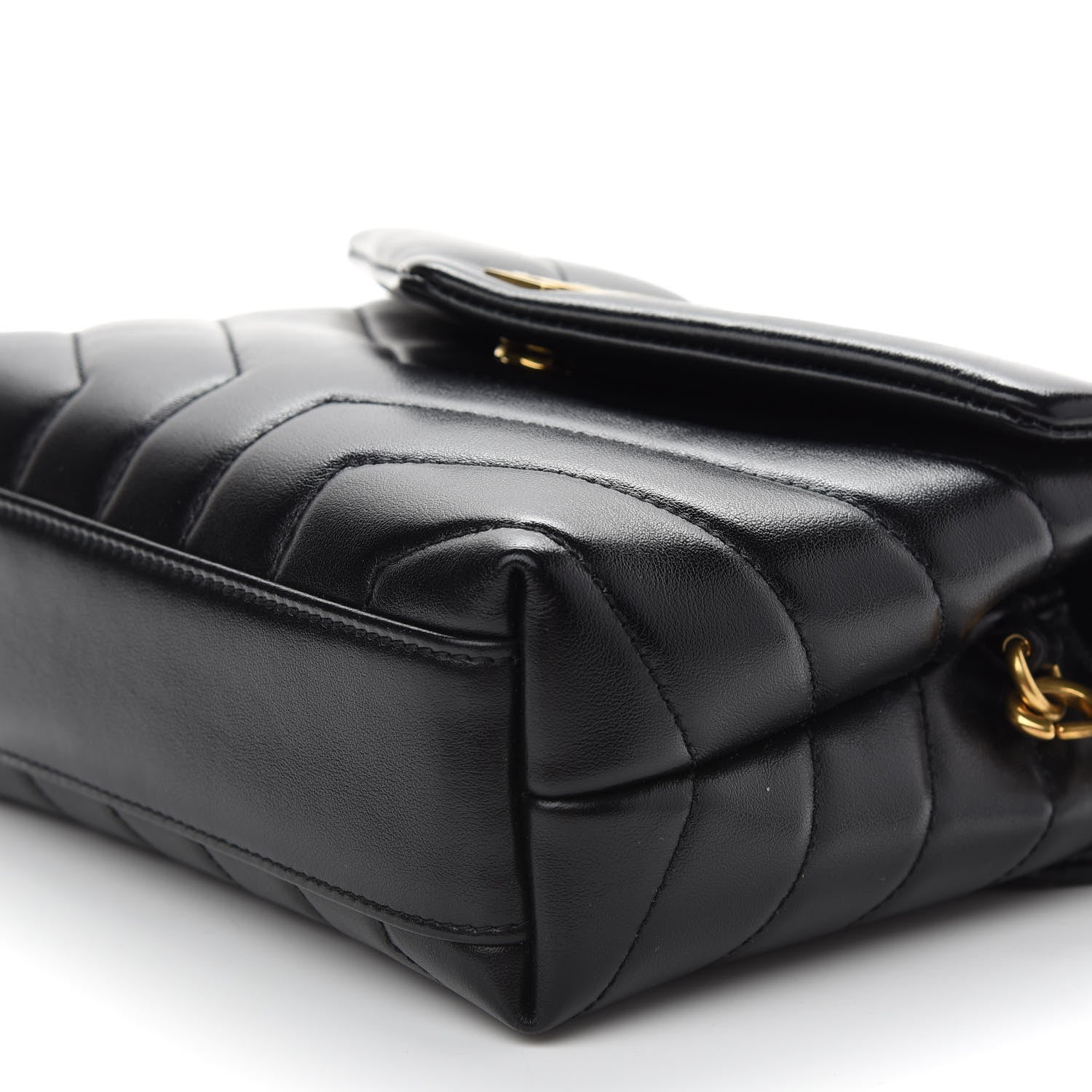 Saint Laurent Calfskin Y Quilted Monogram Toy Loulou Crossbody Bag Black 8 of 8