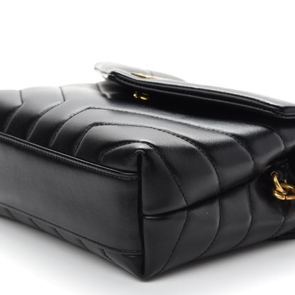 Saint Laurent Calfskin Y Quilted Monogram Toy Loulou Crossbody Bag Black 8 of 8