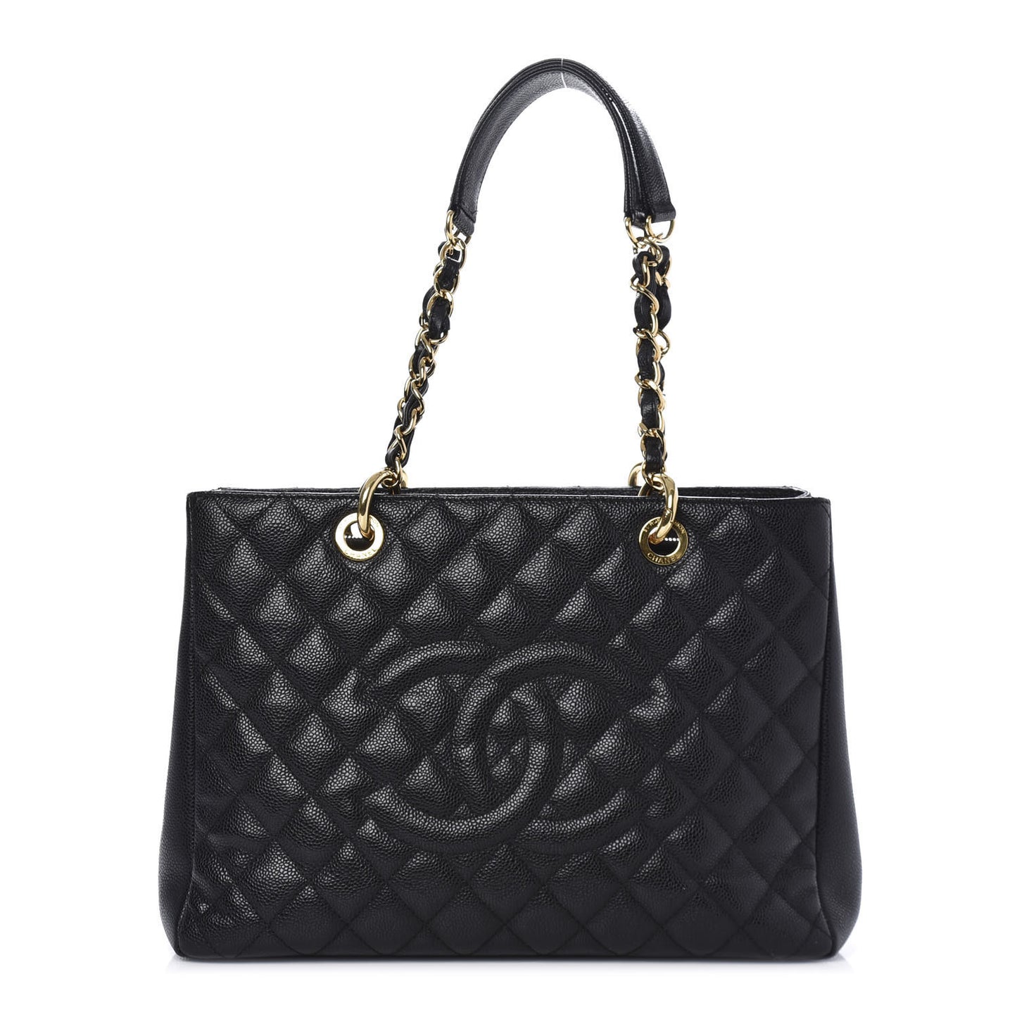 Caviar Quilted Grand Shopping Tote GST Black