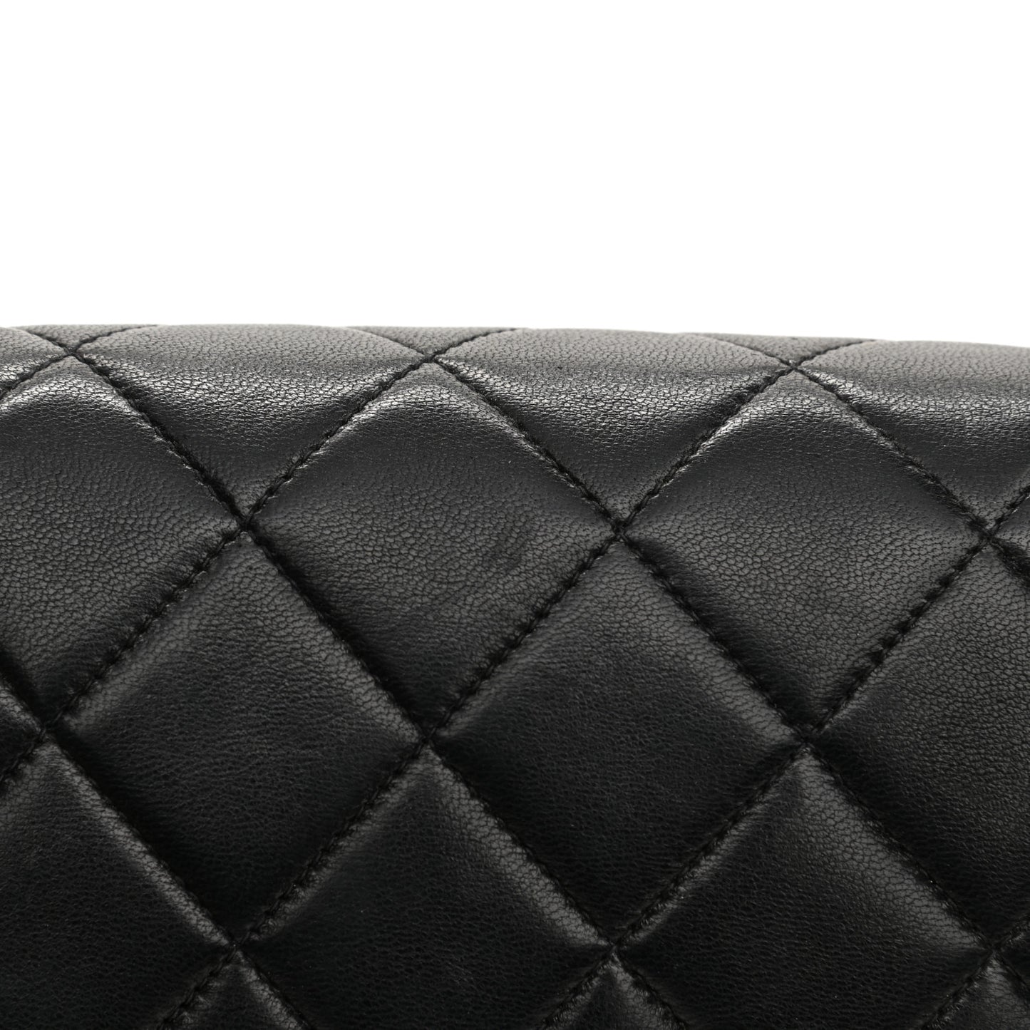Lambskin Quilted Medium Single Flap Black