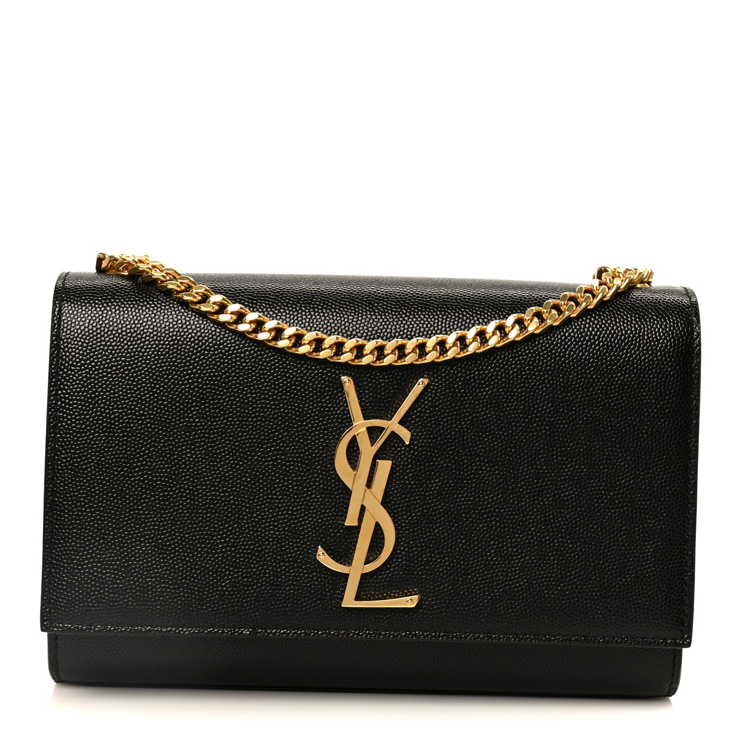 Saint Laurent Grain De Poudre Small Monogram Kate Satchel Black 1 of 12