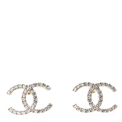 Chanel Baguette Crystal High Society CC Earrings Gold 1 of 5