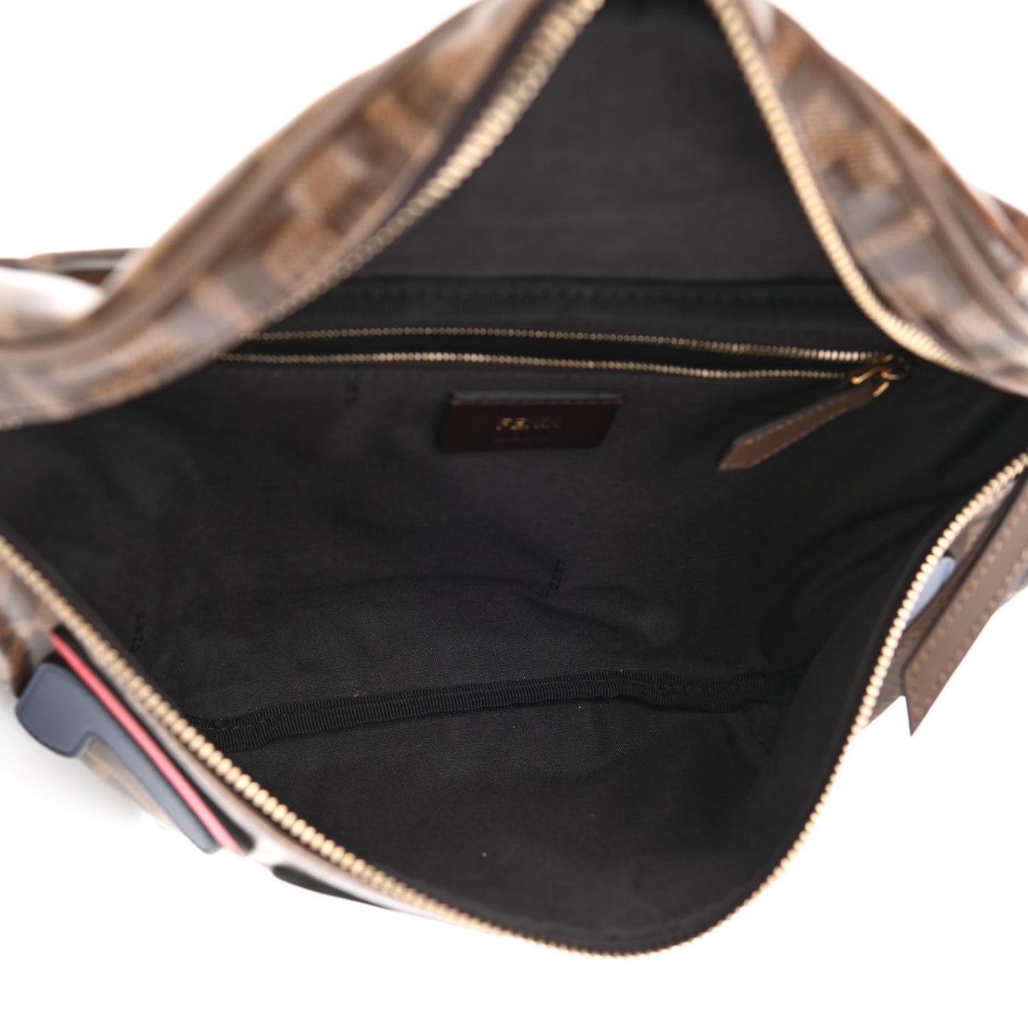 X FILA Glazed Fabric Vitello Century FF 1974 Mania Belt Bag Mogano Panna Blueberry