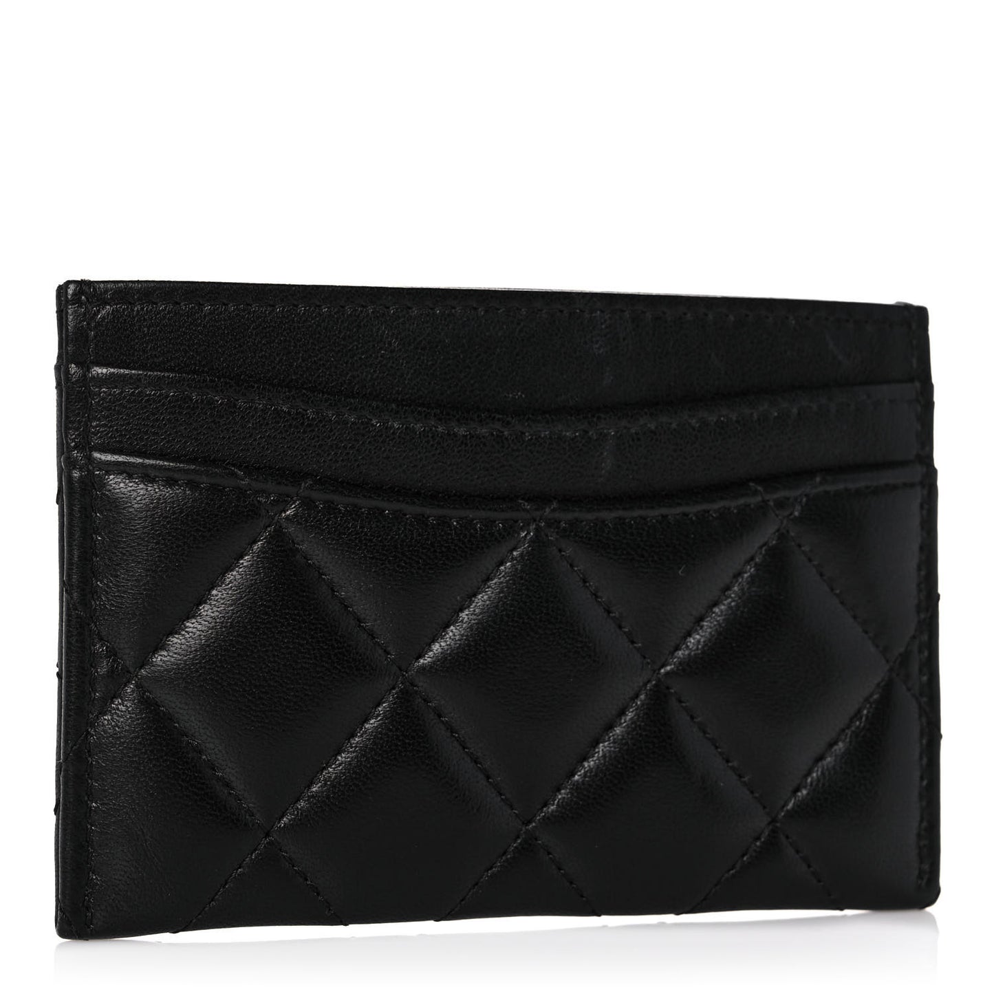 Lambskin Quilted Card Holder So Black