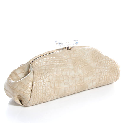 Chanel Matte Alligator Perfume Bottle Top Clutch Beige 3 of 7