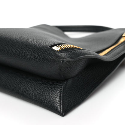 Tom Ford Pebbled Calfskin Small Alix Padlock Zip Hobo Bag Black 9 of 10