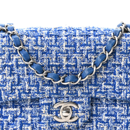 Chanel Tweed Quilted Mini Rectangular Flap Blue White 8 of 10