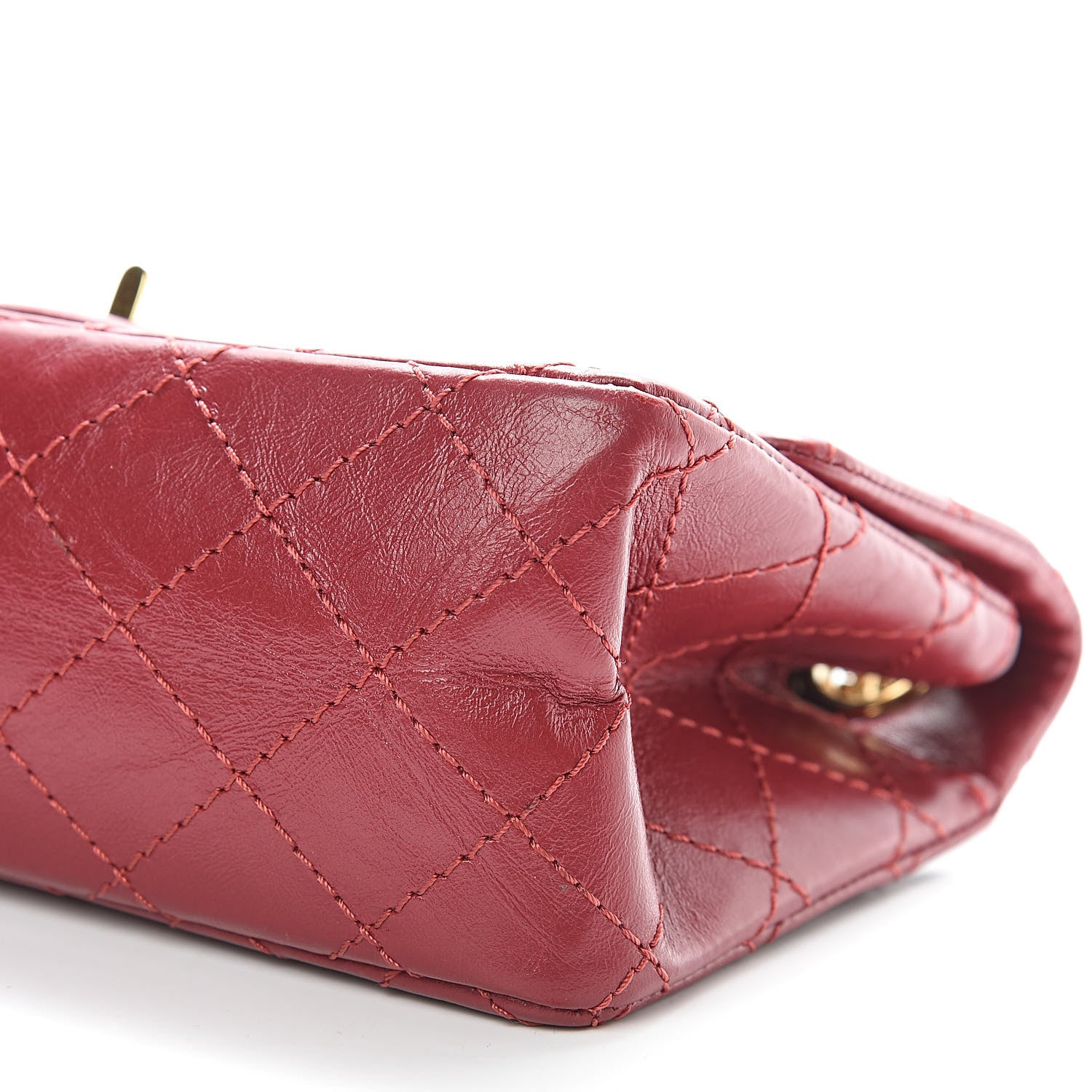 Chanel Aged Calfskin Quilted 2.55 Reissue Mini Flap Red 10 of 11