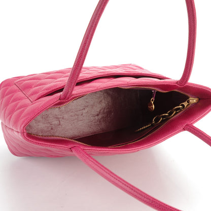 Chanel Caviar Medallion Tote Dark Pink 5 of 7
