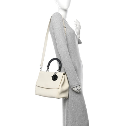 Christian Dior Smooth Calfskin Bi-Color Medium Be Dior Flap White Black 2 of 12