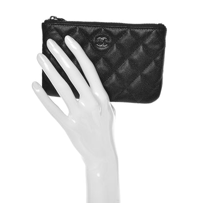 Chanel Iridescent Caviar Quilted Small Cosmetic Case Black 2 of 8