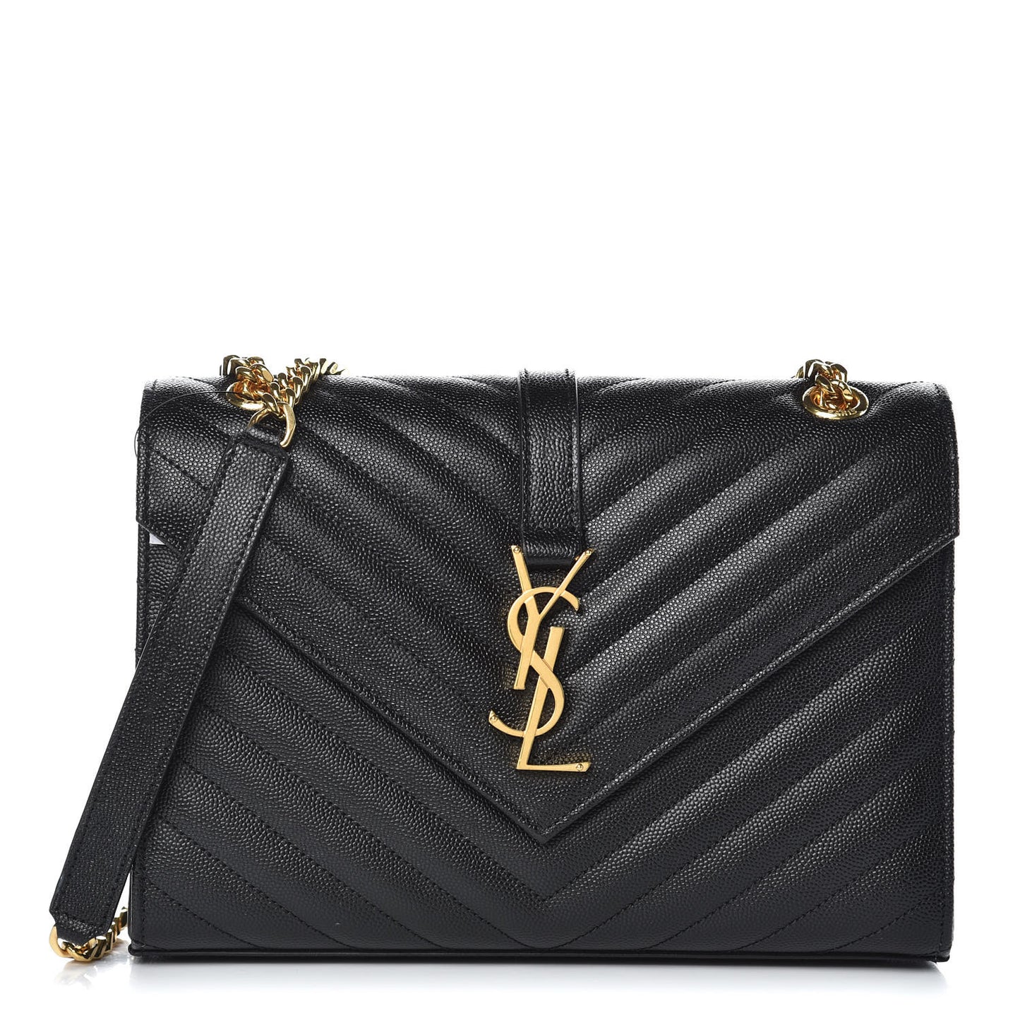 Grain De Poudre Matelasse Chevron Medium Monogram Satchel Black