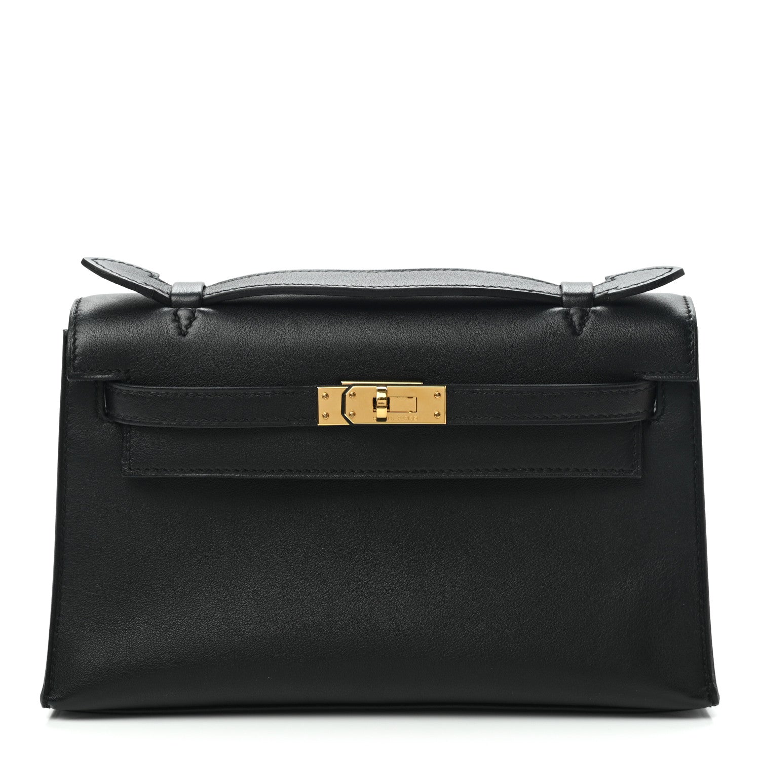 Hermes Swift Kelly Pochette Clutch Black 1 of 8