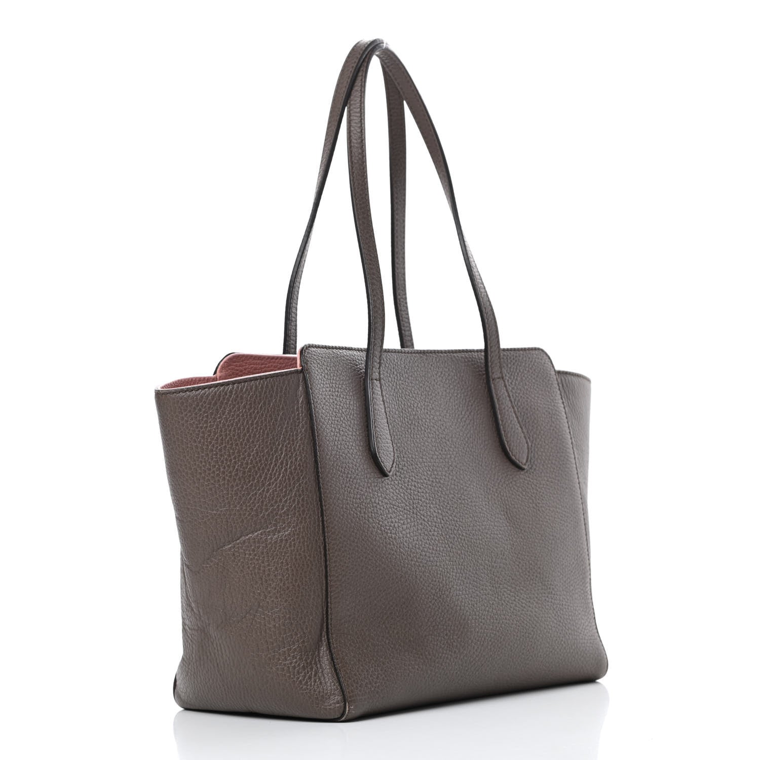 Gucci Dollar Calfskin Small Swing Tote Grey Field Soft Pink 3 of 14
