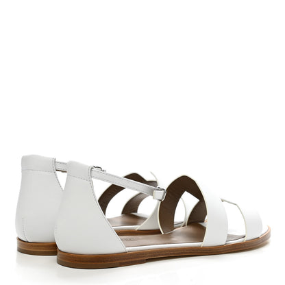 Hermes Calfskin Santorini Sandals 37.5 White 4 of 9