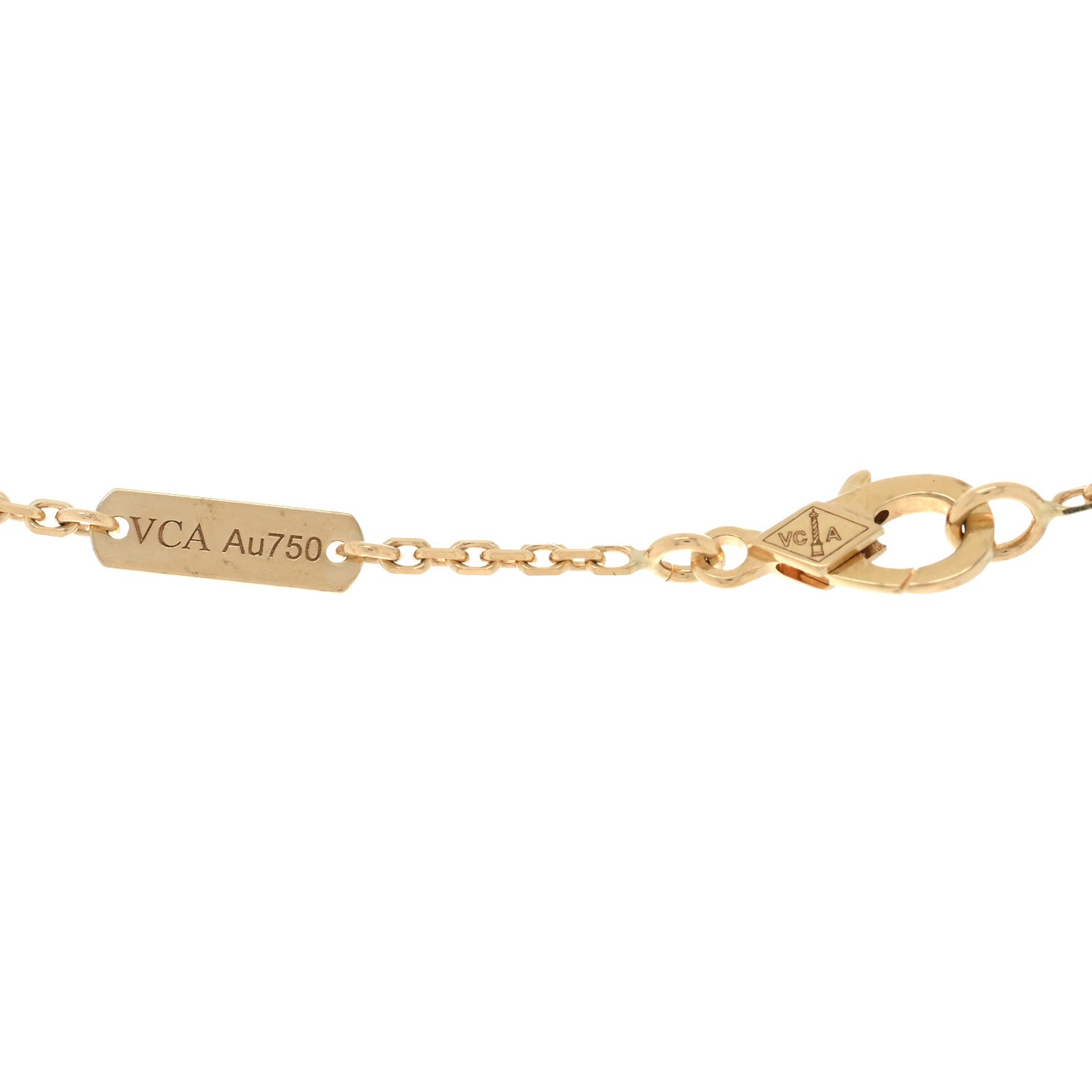 18K Yellow Gold Black Onyx Vintage Alhambra Pendant Necklace